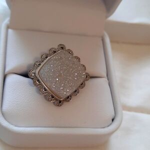 Statement Sterling Druzy Ring